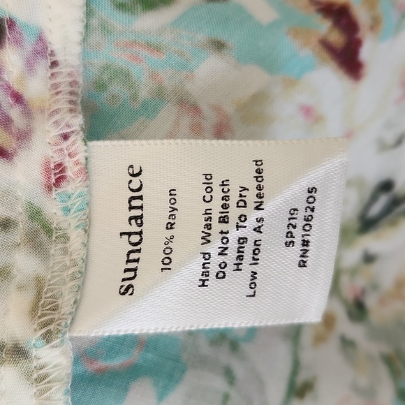 Sundance | Arabella Flutter Sleeve Top Size S Ruffle Rayon Floral Scroll Paisley - Picture 5 of 7
